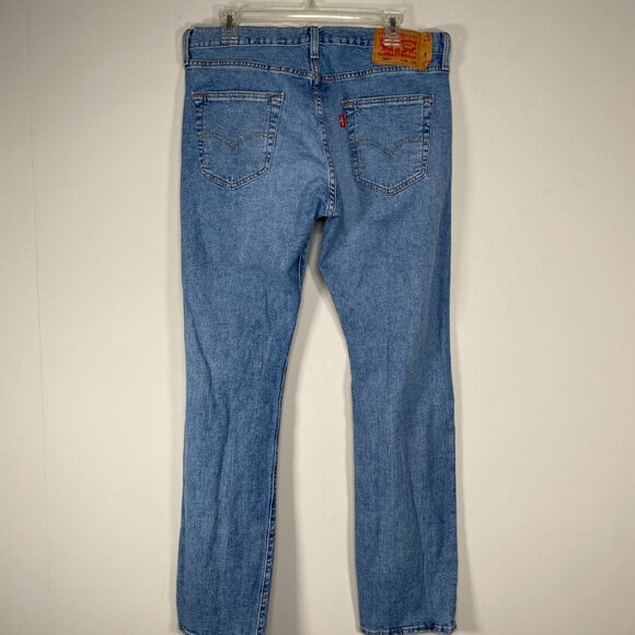 Levi's 501 Original Fit Men's 34 x 32 Mid Rise Blue Distressed Casual Pants - Picture 2 of 15